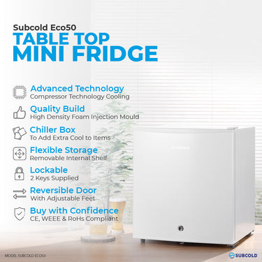 Subcold Eco50 Mini Fridge - White | Refurbished